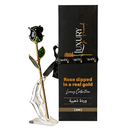 24K Gold Dipped Rose Black