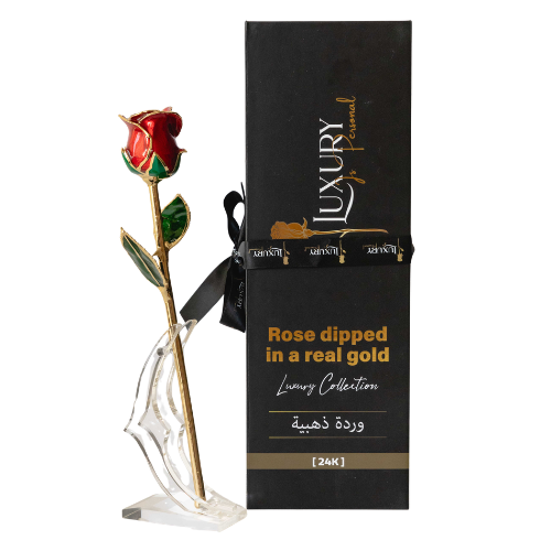 24K Gold Dipped Rose Red