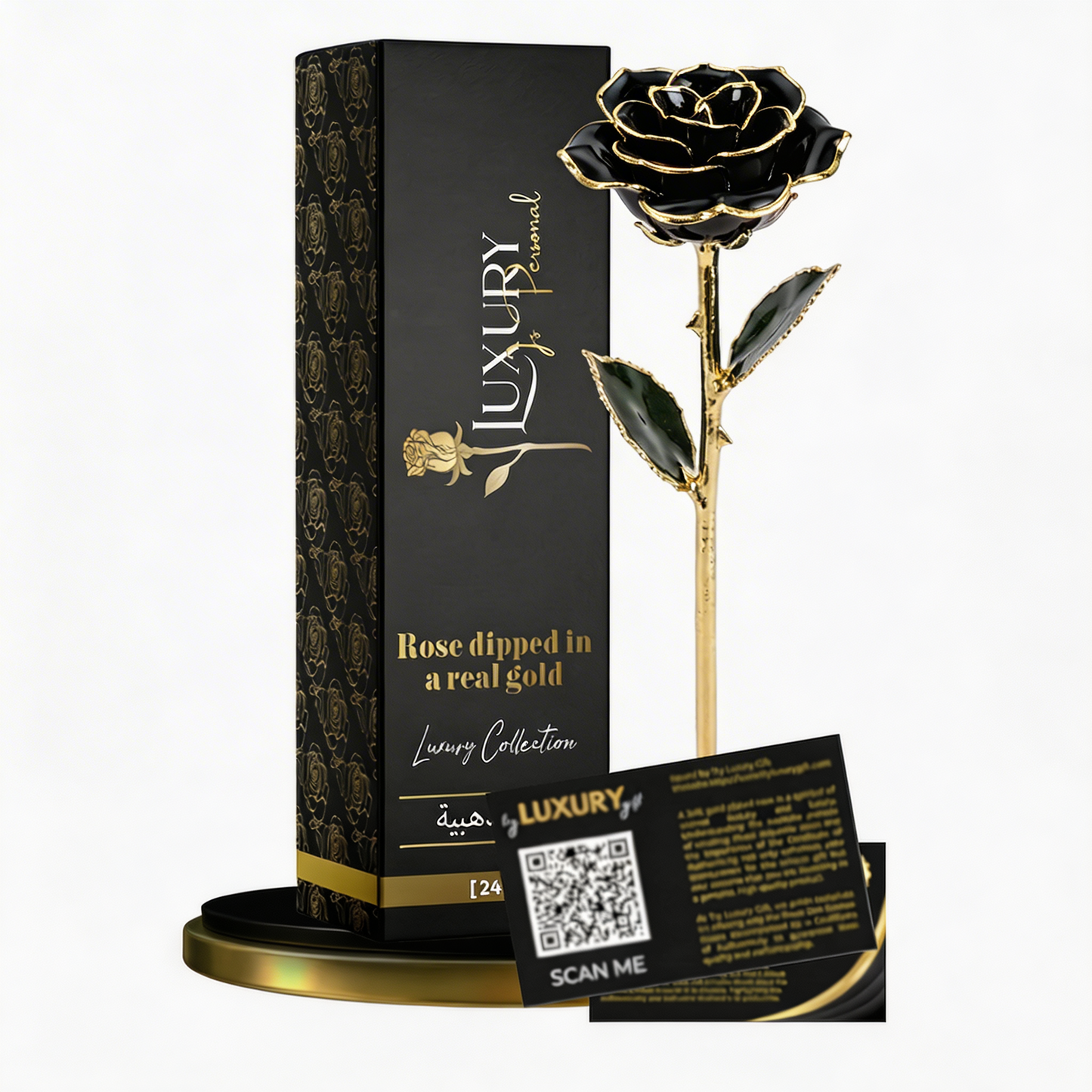 Gold Dipped Rose Black