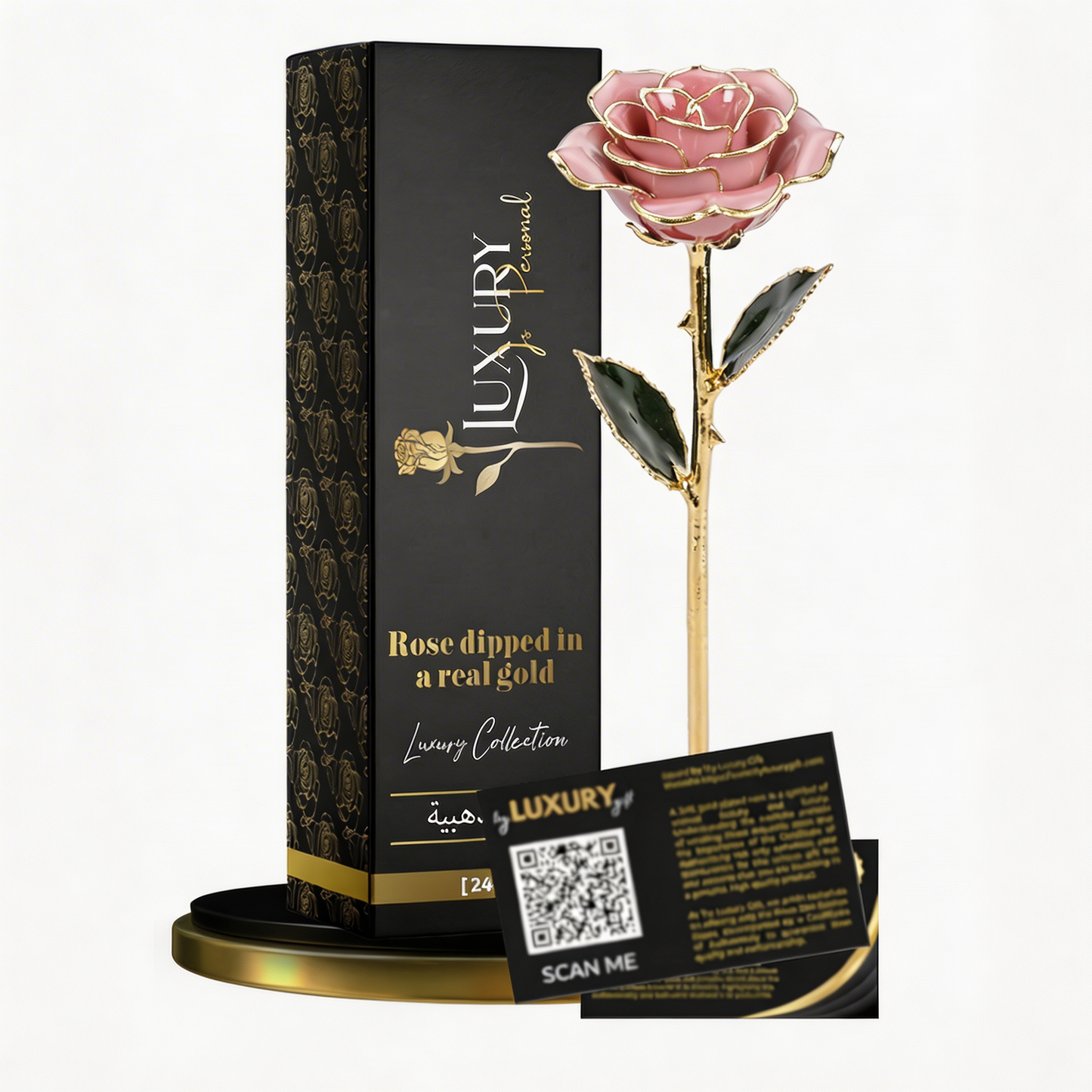 Gold Dipped Rose Light Pink